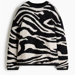 H&M Black and White Zebra Print Sweater